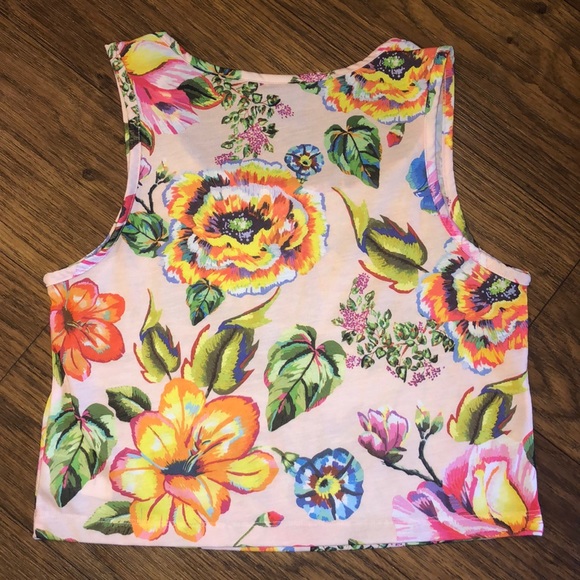 Adidas X Farm Floralita Cropped Tank Top Small - Picture 5 of 5